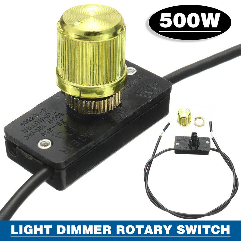 Rotary Dimmer Lamp Light Switch Brass 120 Volt 500w For Ze-256 Zing Ear
